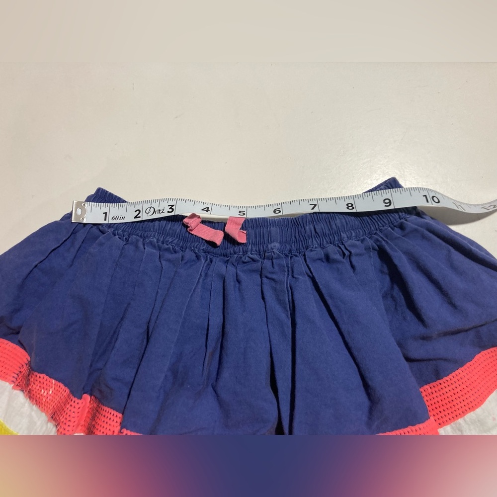 Mini Boden Blue Rainbow Sequined Gathered Skirt Elastic Waist Drawcord Size 5-6 - Picture 9 of 11